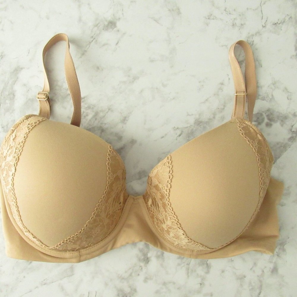 Soma Bra 32DD Beige Padded‎ Embraceable Perfect Coverage Lace Underwire